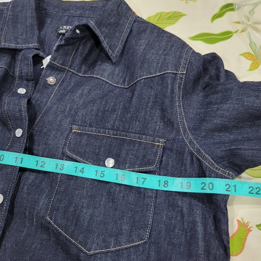 J Crew Jules western shirt in denim CN488 Size 12 **Flaw NWT - Picture 11 of 12